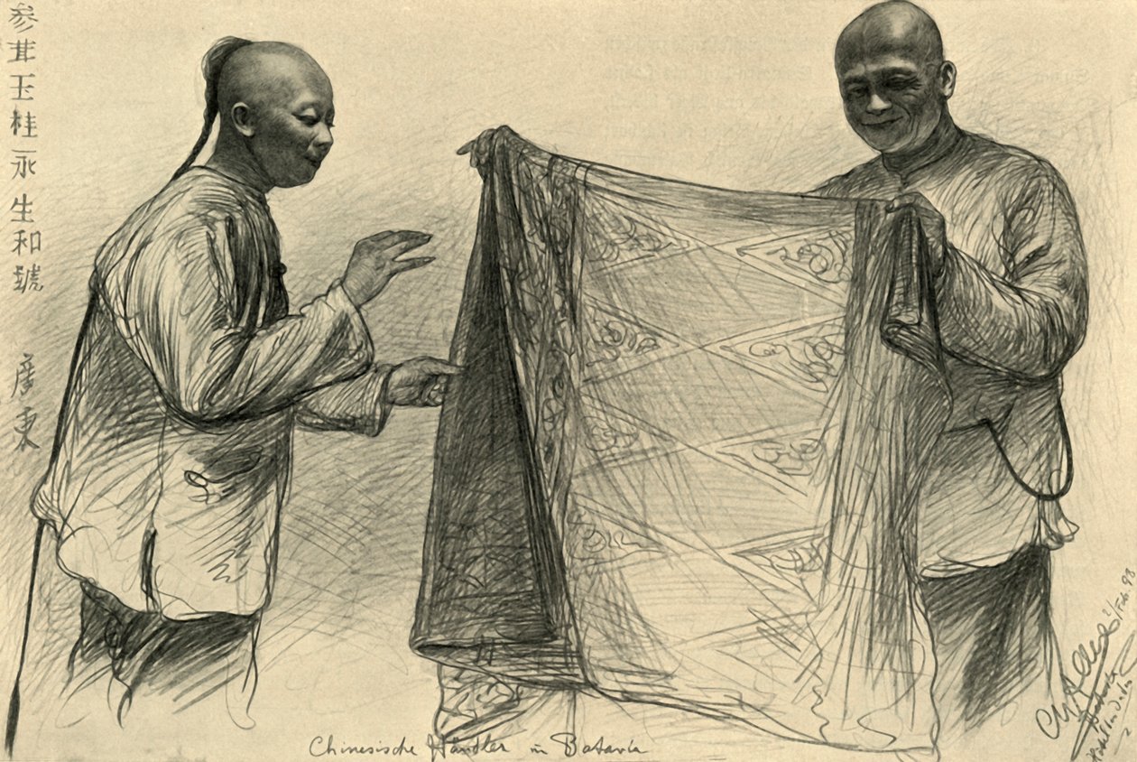 Kinesiske købmænd i Batavia, Hollandsk Ostindien, 1898. af Christian Wilhelm Allers