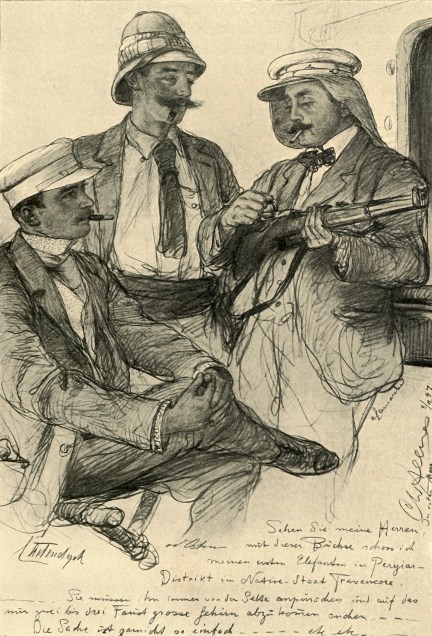 Europæere om bord på skib, 1898. af Christian Wilhelm Allers