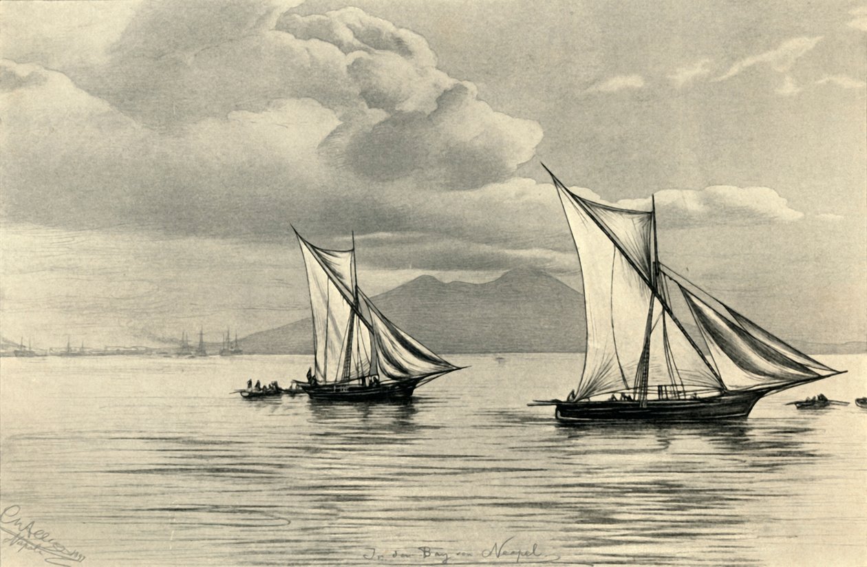 I Napoli-bugten, 1898. af Christian Wilhelm Allers