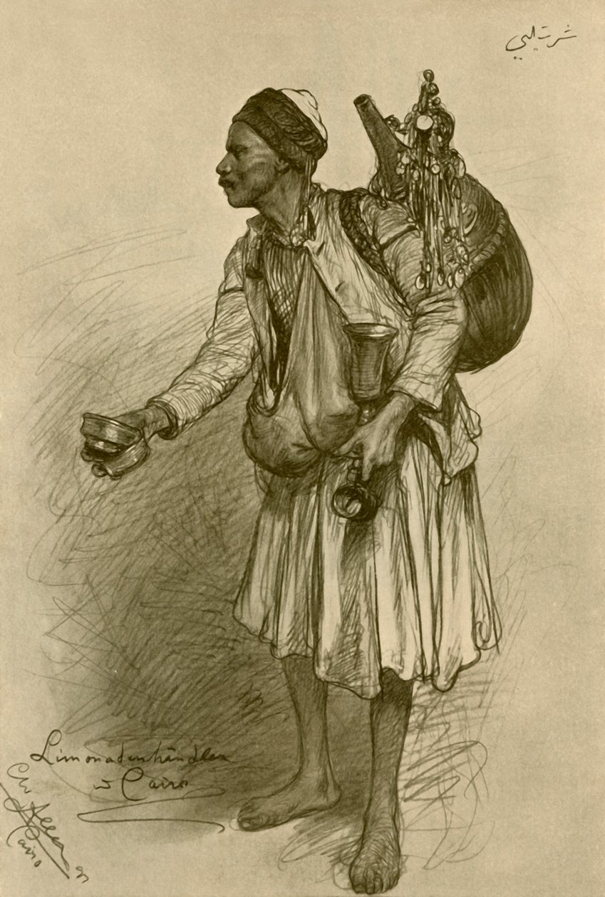 Lemonade-sælger, Cairo, Egypten, 1898. af Christian Wilhelm Allers