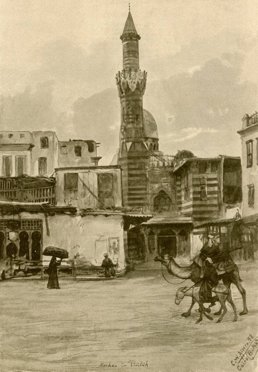 Moske, Boulaq, Cairo, Egypten, 1898. af Christian Wilhelm Allers