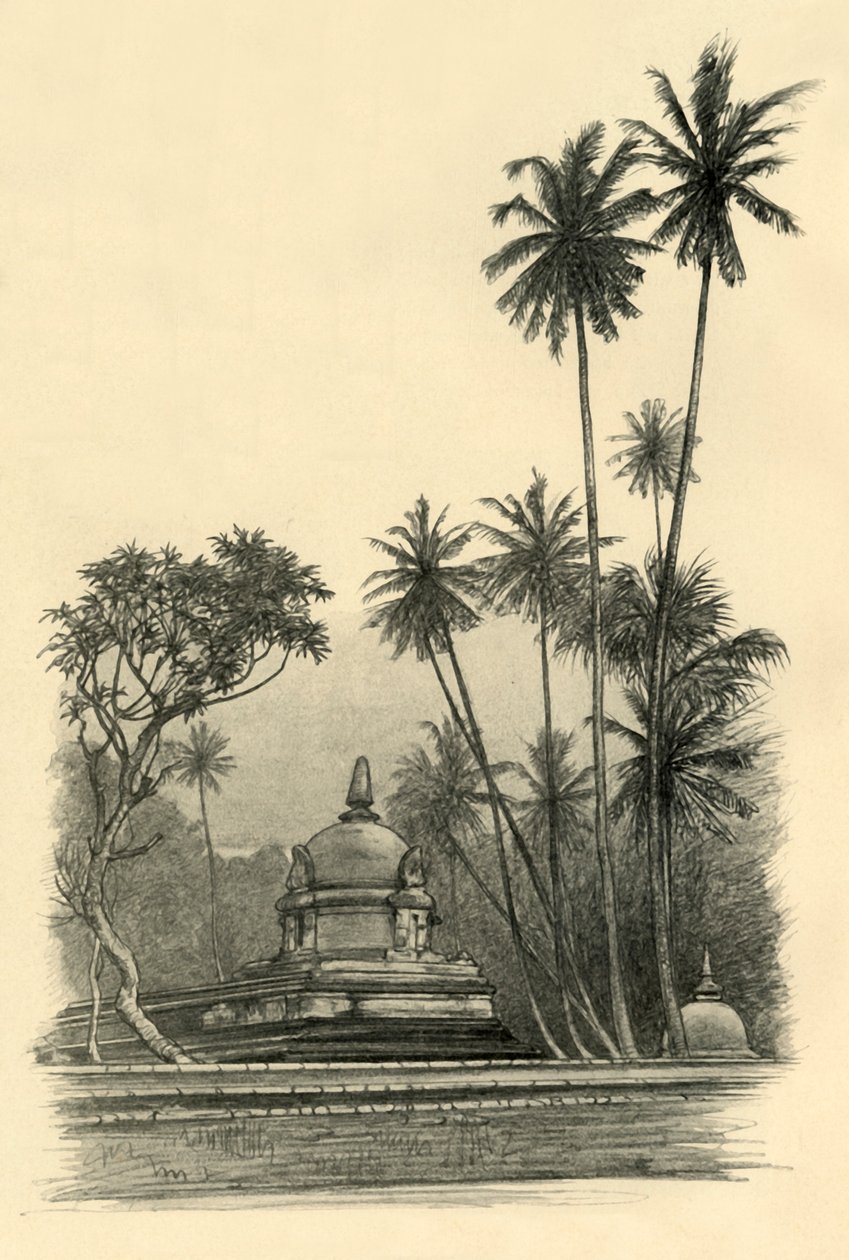 Natha Dewale-helligdommen, Kandy, Ceylon, 1898. af Christian Wilhelm Allers