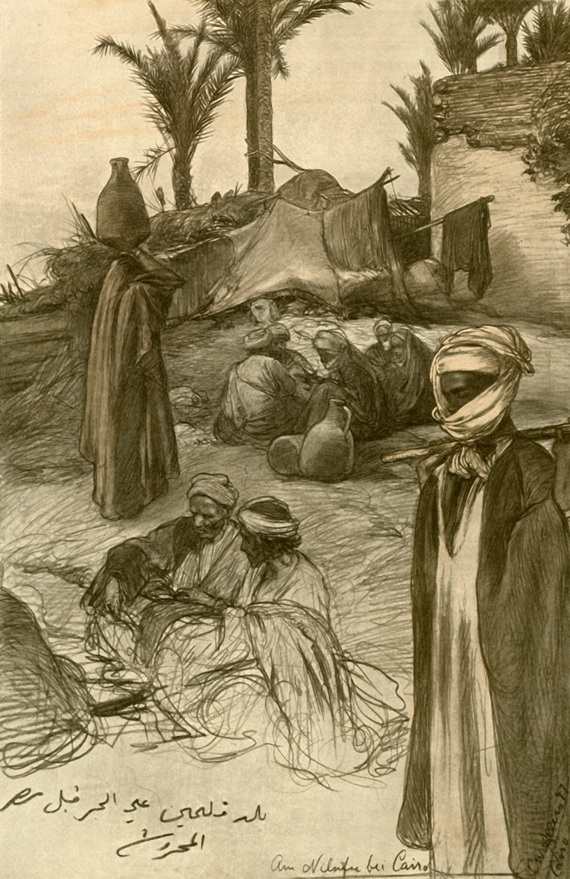 Ved bredden af Nilen i Kairo, 1898. af Christian Wilhelm Allers
