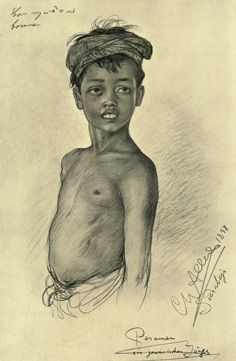 Pesamen - en javanesisk dreng fra Surubaya, Java, 1898. af Christian Wilhelm Allers