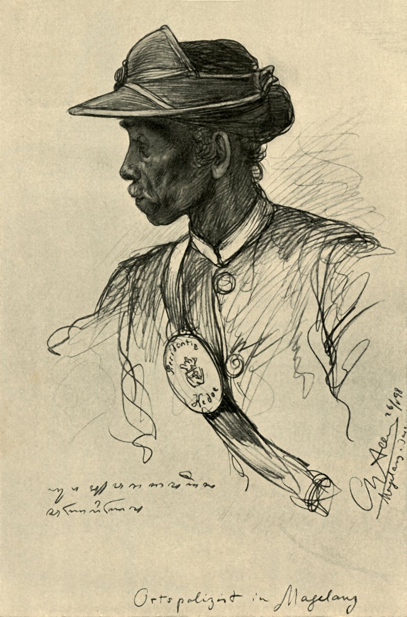 Politimand, Magalang, Java, 1898. af Christian Wilhelm Allers