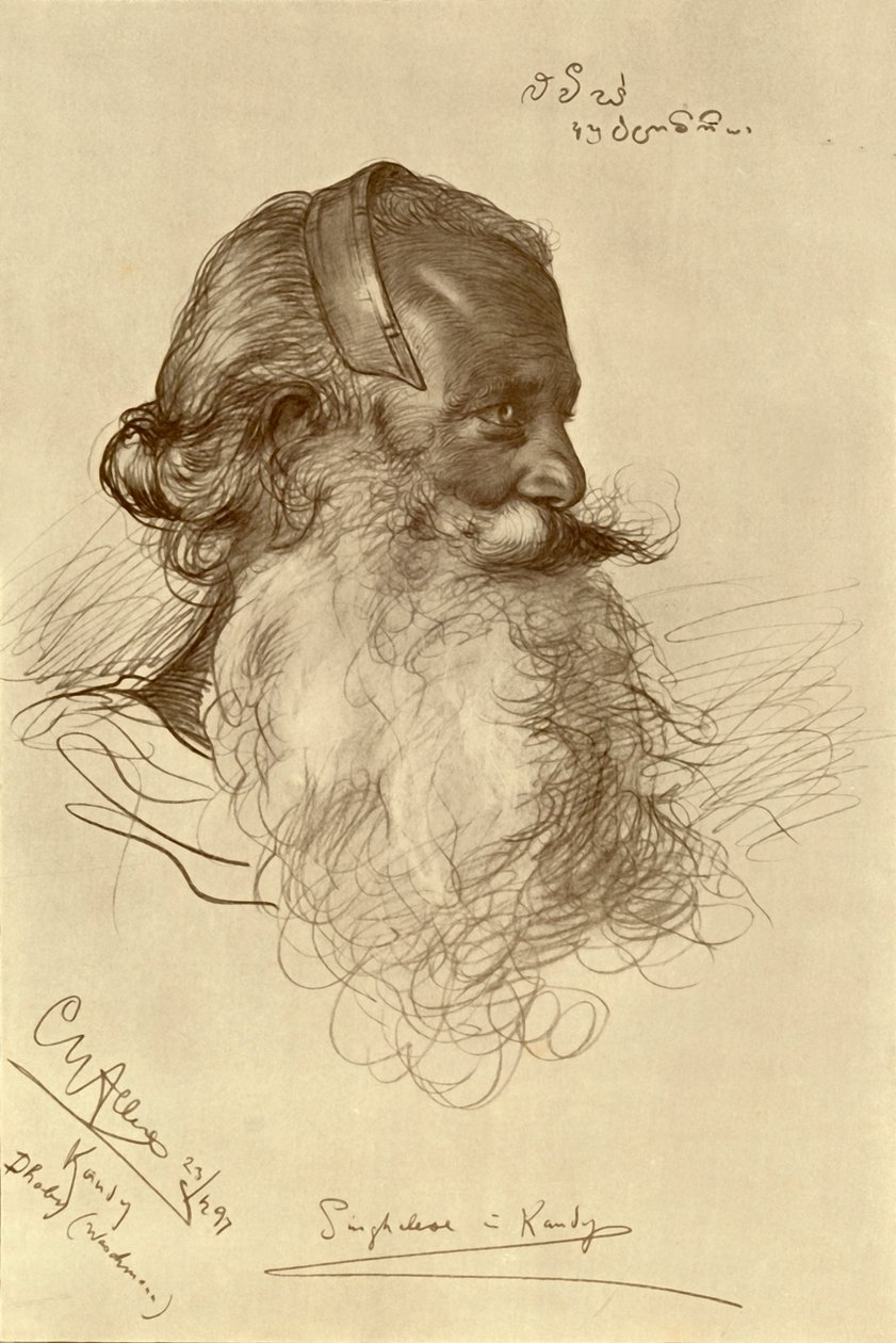 Singalesisk vasker, Kandy, Ceylon, 1898. af Christian Wilhelm Allers