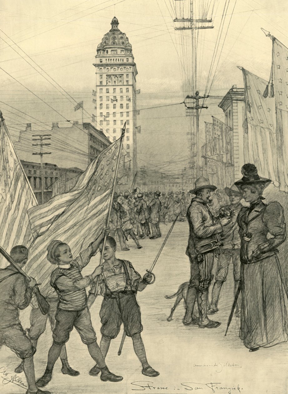 Gadescene i San Francisco, USA, 1898. af Christian Wilhelm Allers