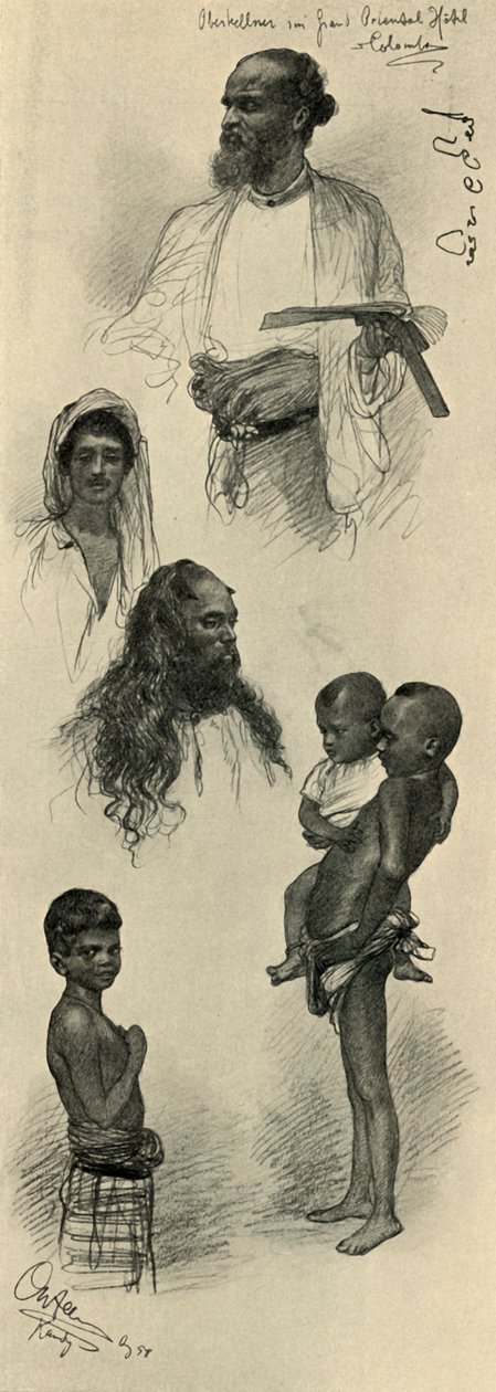Studier af mennesker, Ceylon, 1898. af Christian Wilhelm Allers