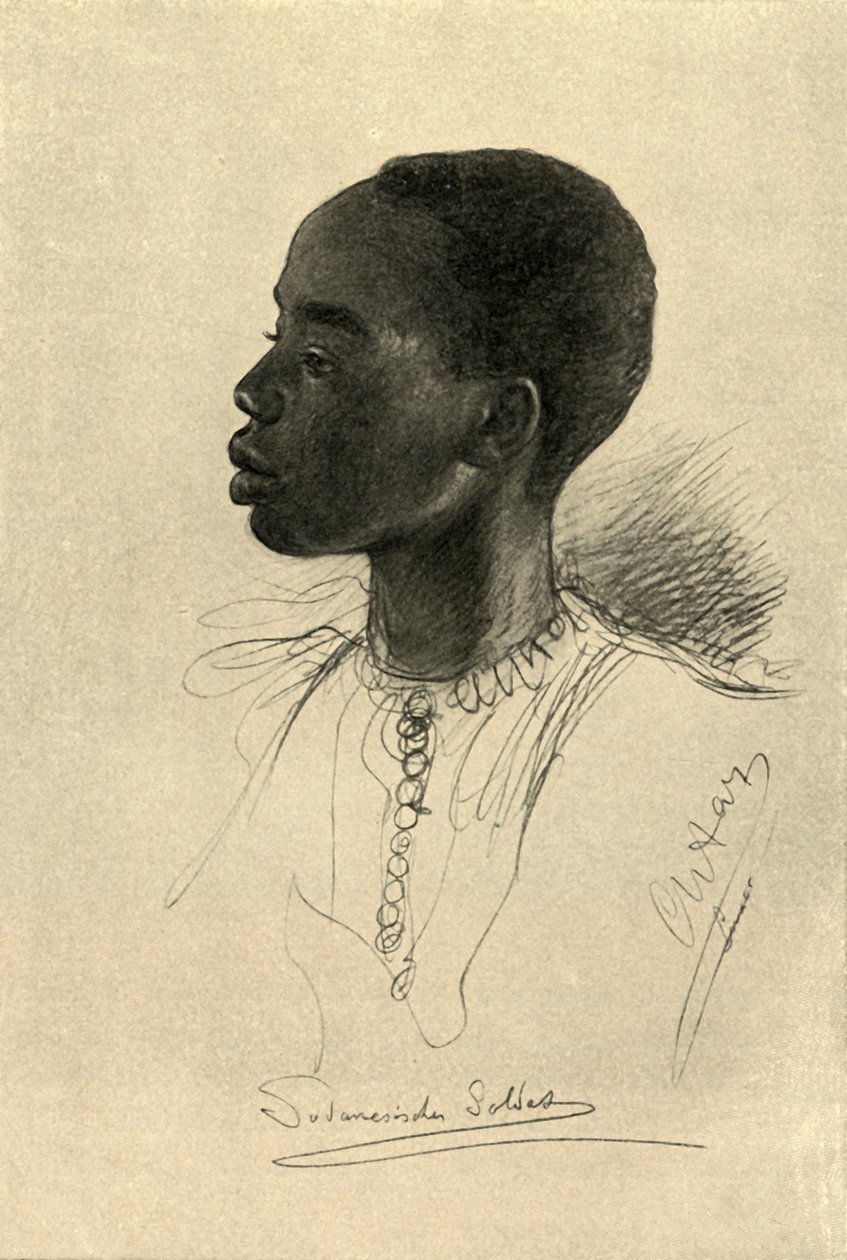 Sudanesisk soldat, Egypten, 1898. af Christian Wilhelm Allers