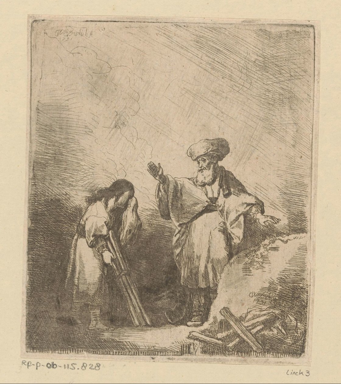 Abraham taler til Isak før ofringen af Christian Wilhelm Ernst Dietrich