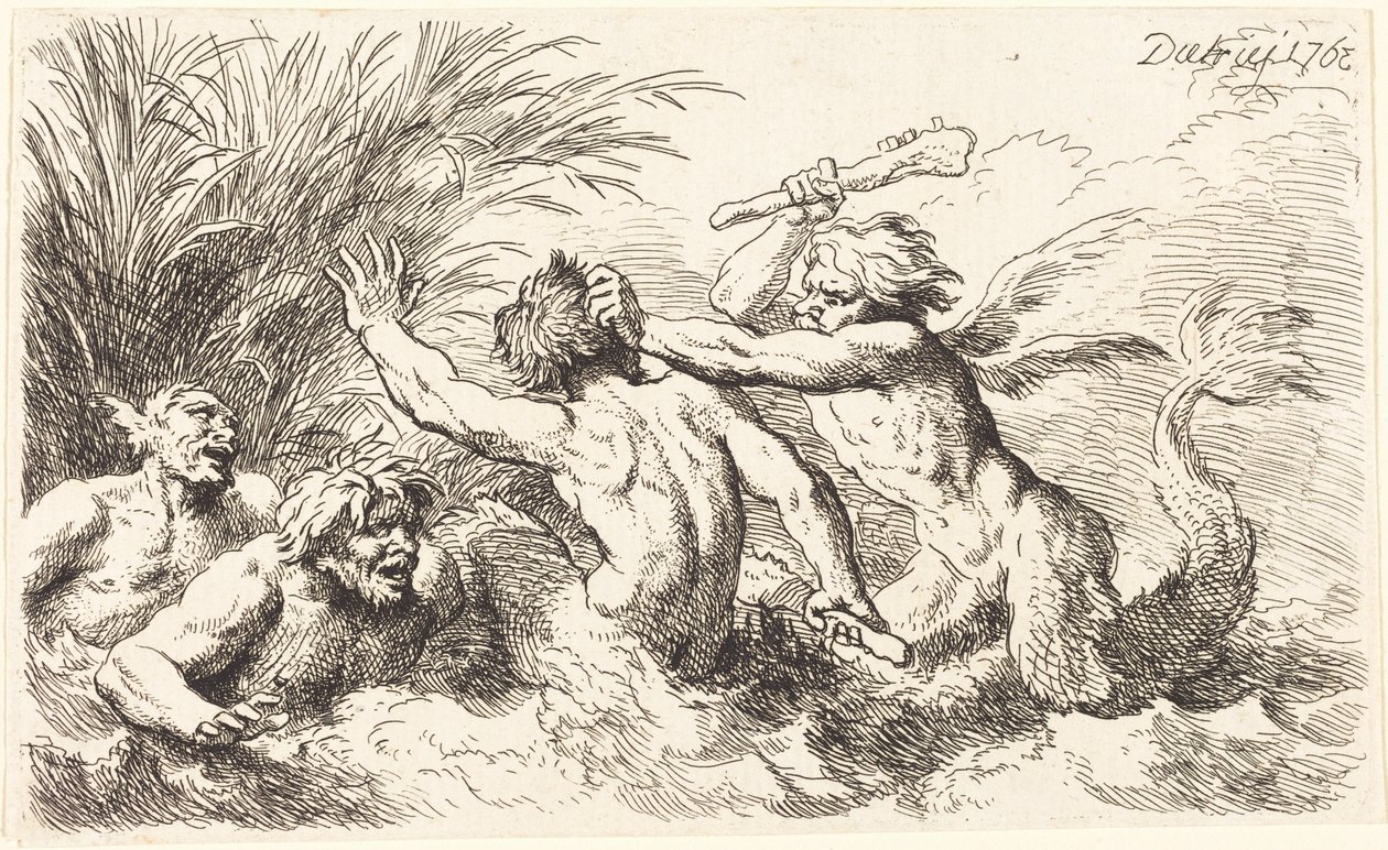 Kæmpende tritoner af Christian Wilhelm Ernst Dietrich