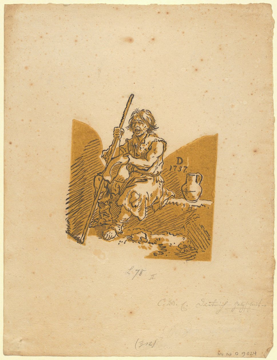 Blinder Bettler af Christian Wilhelm Ernst Dietrich