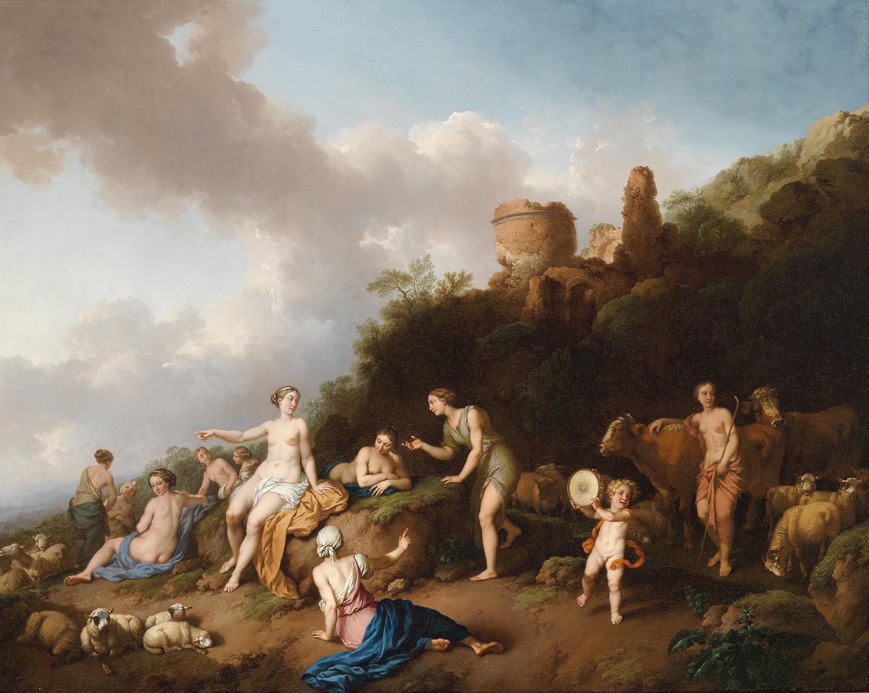 Diana og hendes nimfs af Christian Wilhelm Ernst Dietrich