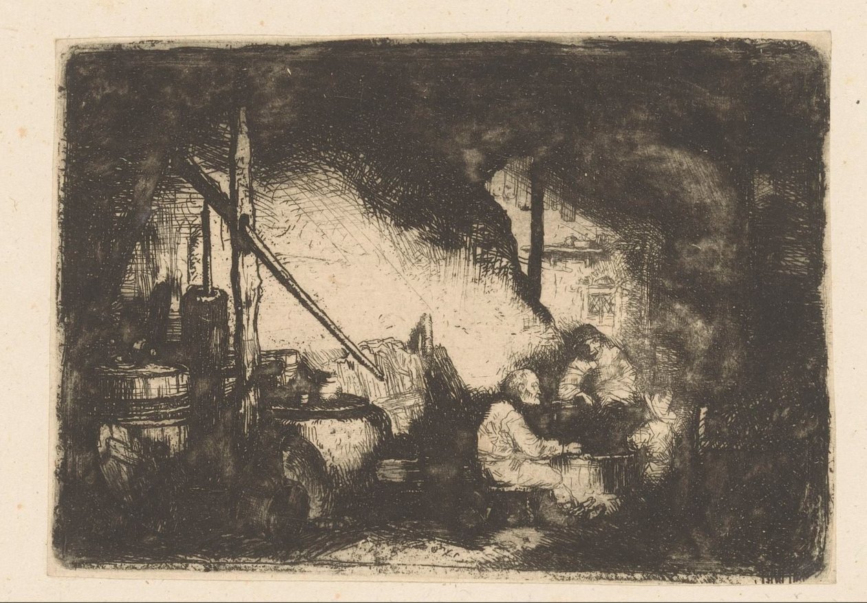 Tre figurer ved bordet af Christian Wilhelm Ernst Dietrich