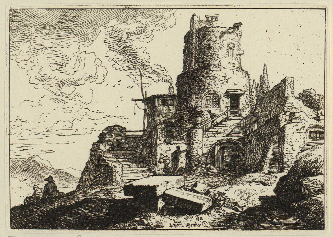 Et eremitage mellem klipper af Christian Wilhelm Ernst Dietrich