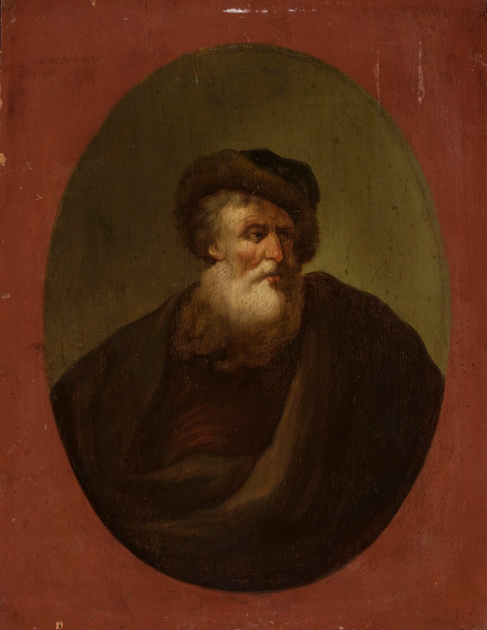 Gammel mand, der ser mod højre af Christian Wilhelm Ernst Dietrich