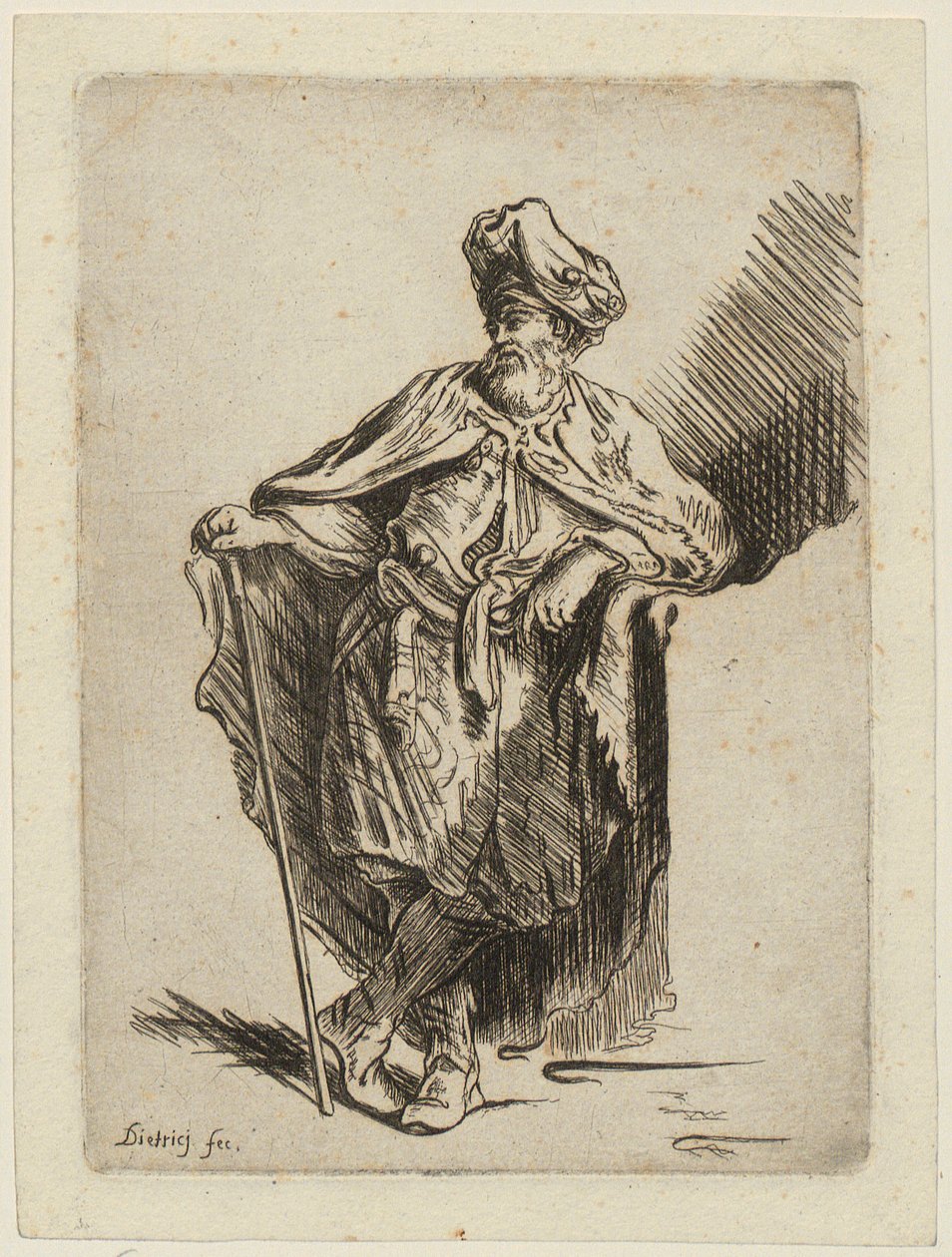 Stående orientalsk kvinde af Christian Wilhelm Ernst Dietrich