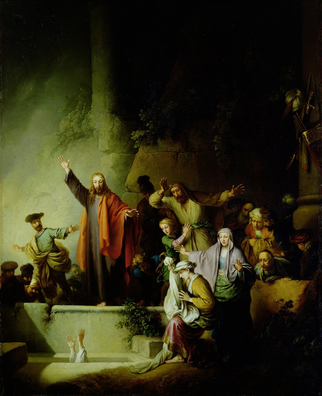 The Raising of Lazarus (olie på lærred) af Christian Wilhelm Ernst Dietrich