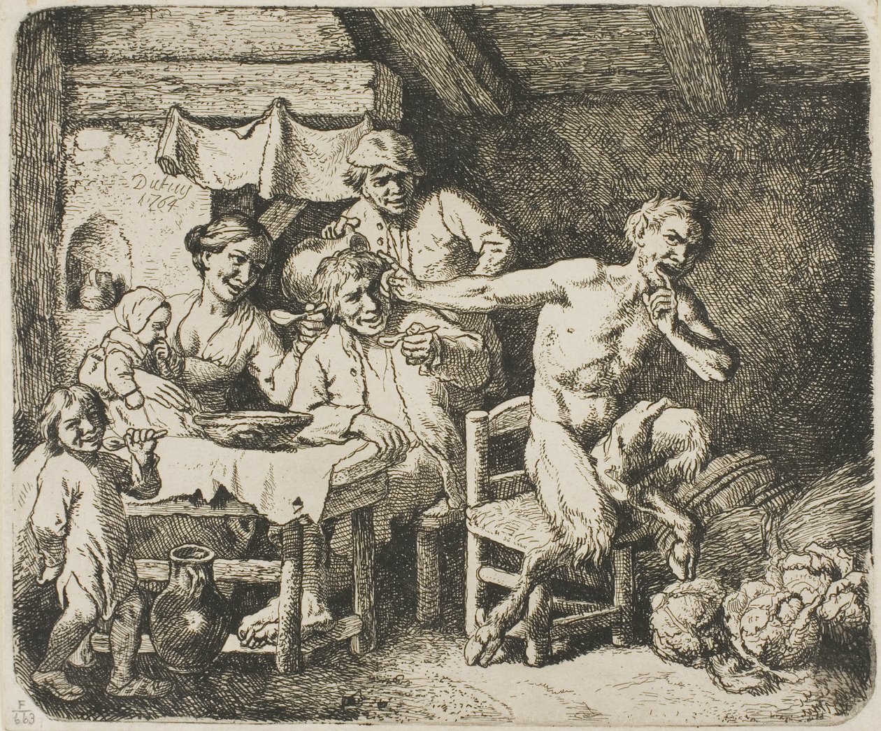 Satyren i bondens hus af Christian Wilhelm Ernst Dietrich