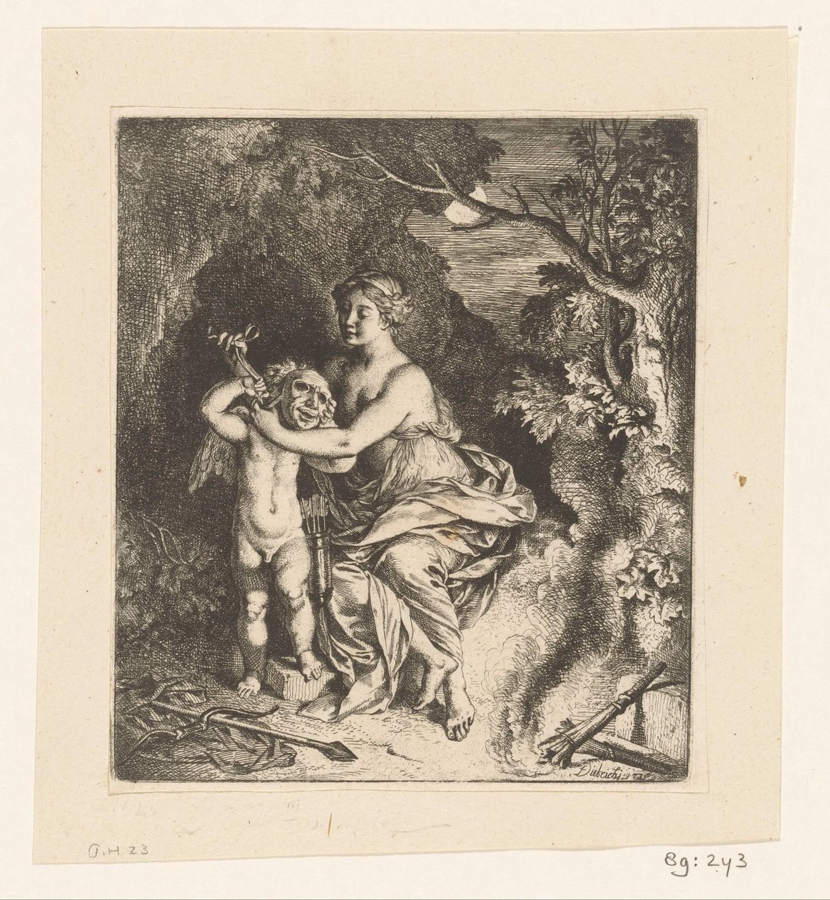 Venus lægger en maske på Amor af Christian Wilhelm Ernst Dietrich