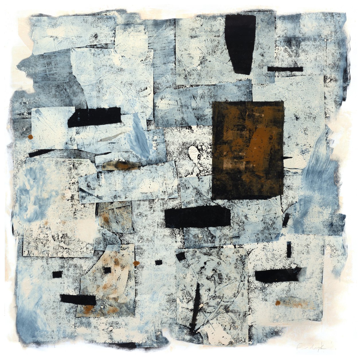 Ochre Door, 2016 (monotryk maling/collage) af Christina Fedyk