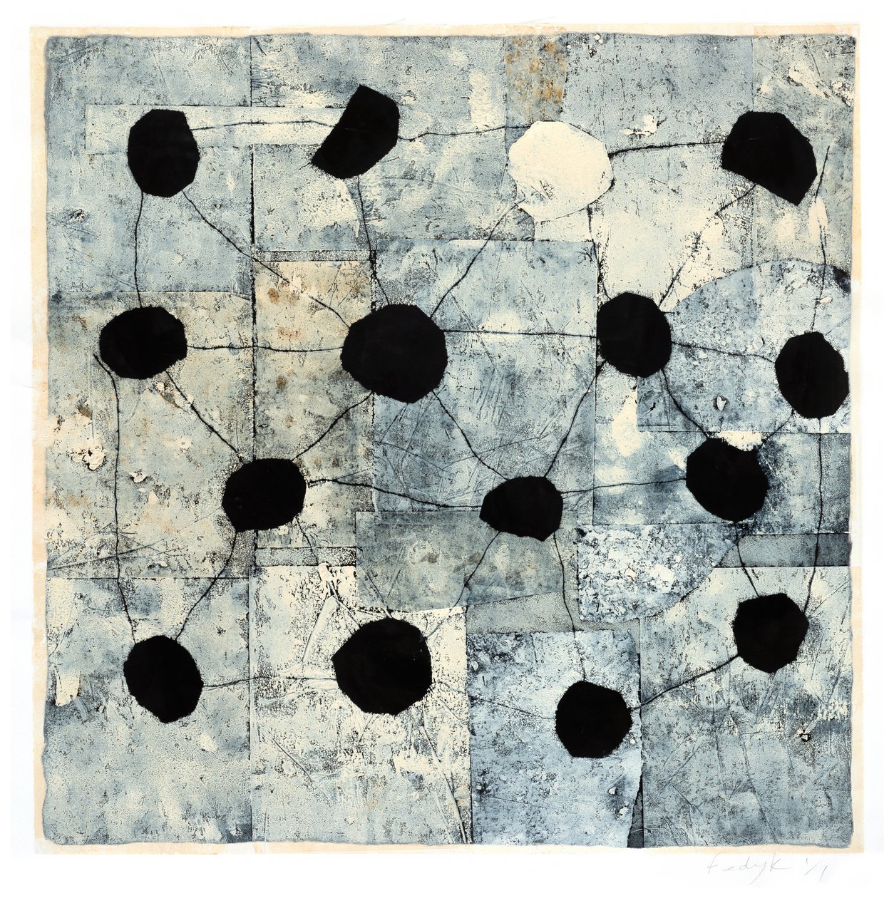 Union, 2017 (monotypi på papir) af Christina Fedyk