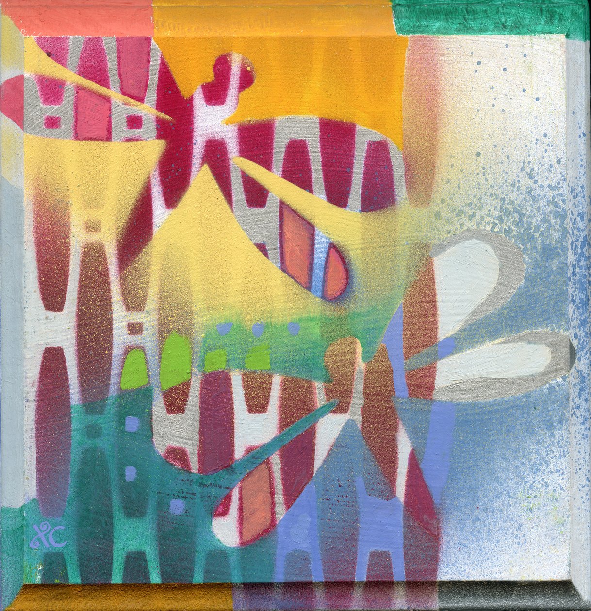 Dragonflies in Summer, 2008 (akryl på panel) af Christina Saj
