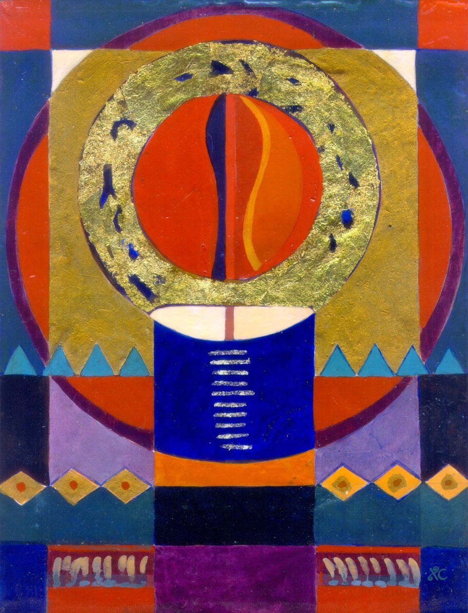 Eternal Flame, ca. 2004 (æggetempera på gesso-panel med bladguld) af Christina Saj