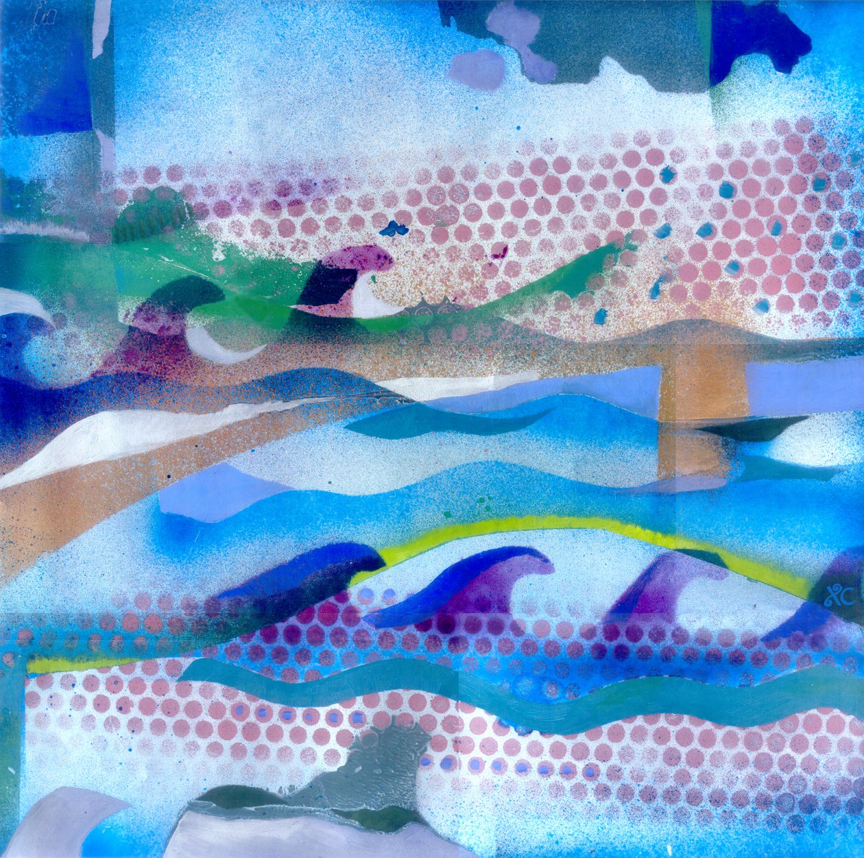 Flood, ca. 2003 (olie på sølvpapir) af Christina Saj