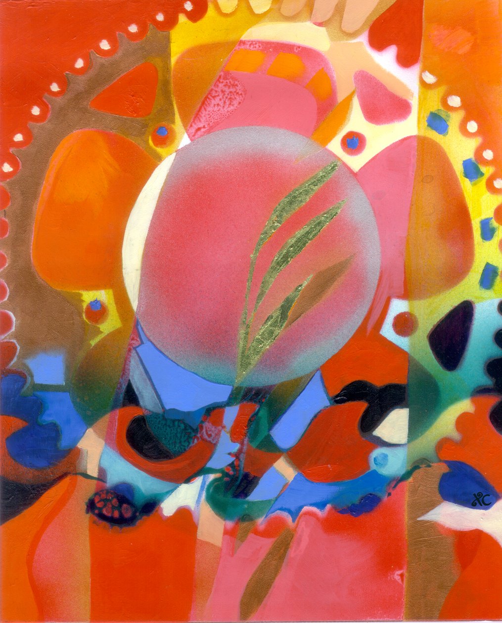 Hope, ca. 2009 (akryl på panel med bladguld) af Christina Saj