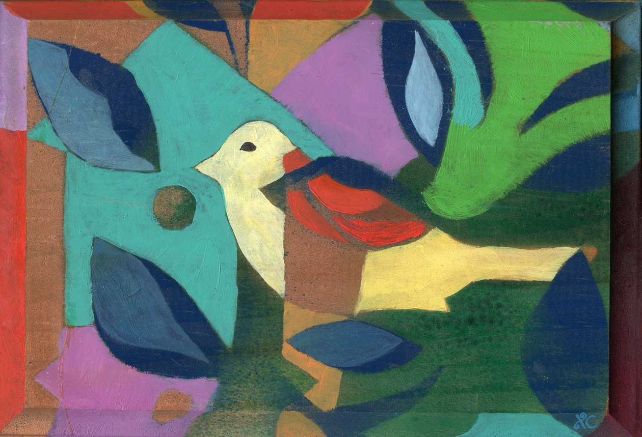 Little Yellow Bird, ca. 2023 (akryl på panel) af Christina Saj
