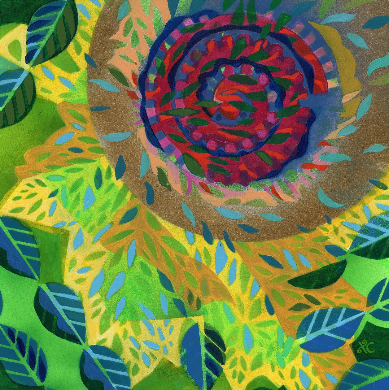 Meditation 11, ca. 2017 (akryl på panel) af Christina Saj