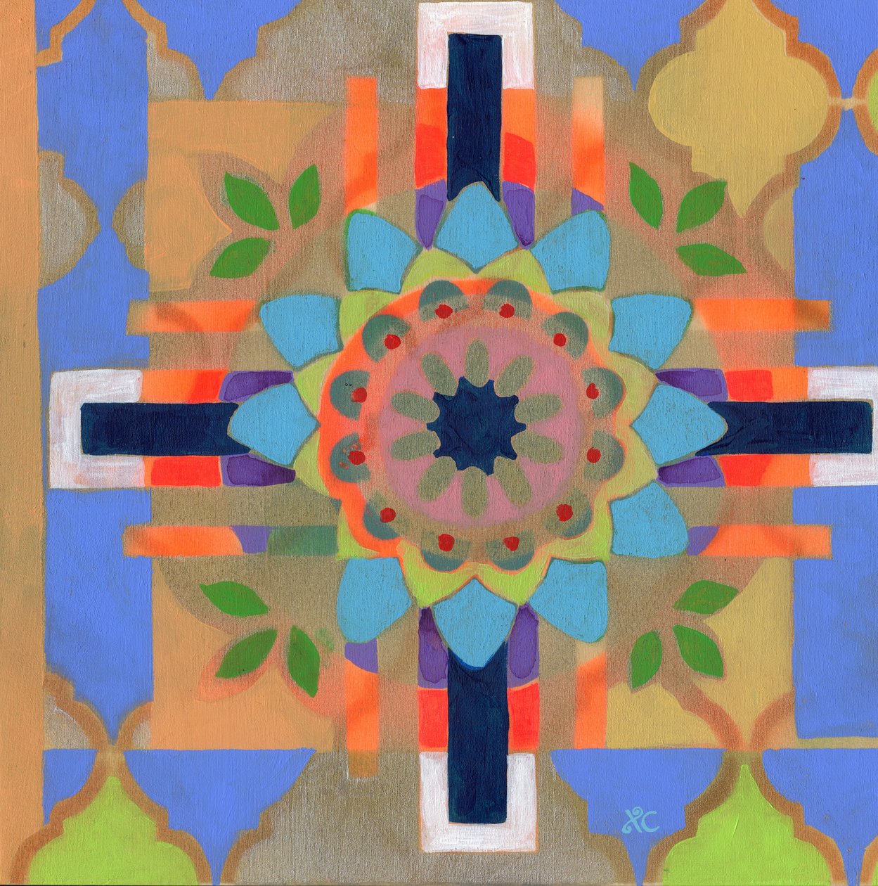 Meditation 25, ca. 2017 akryl på panel af Christina Saj