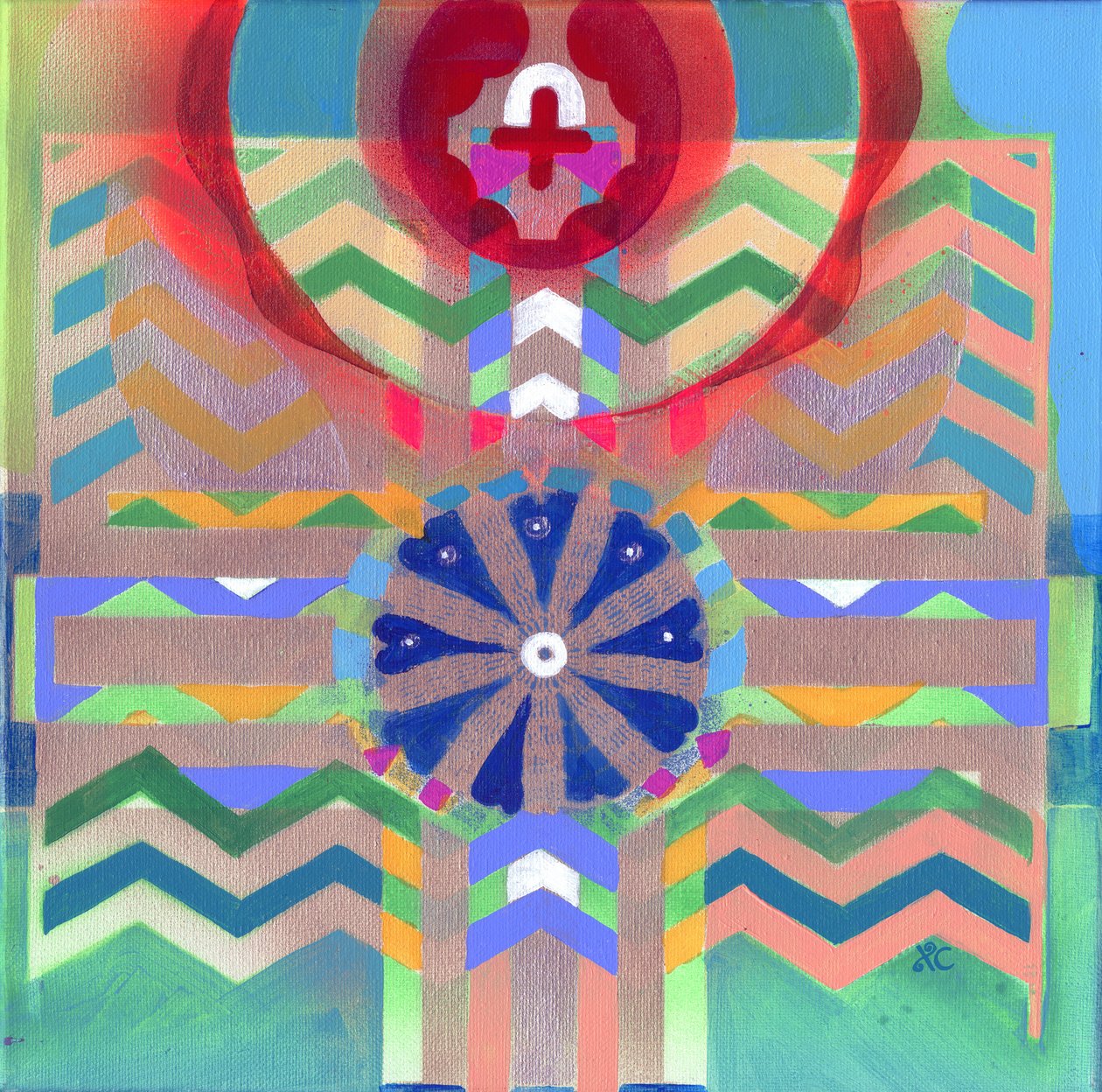 Meditation 30, ca. 2017 (akryl på lærred) af Christina Saj