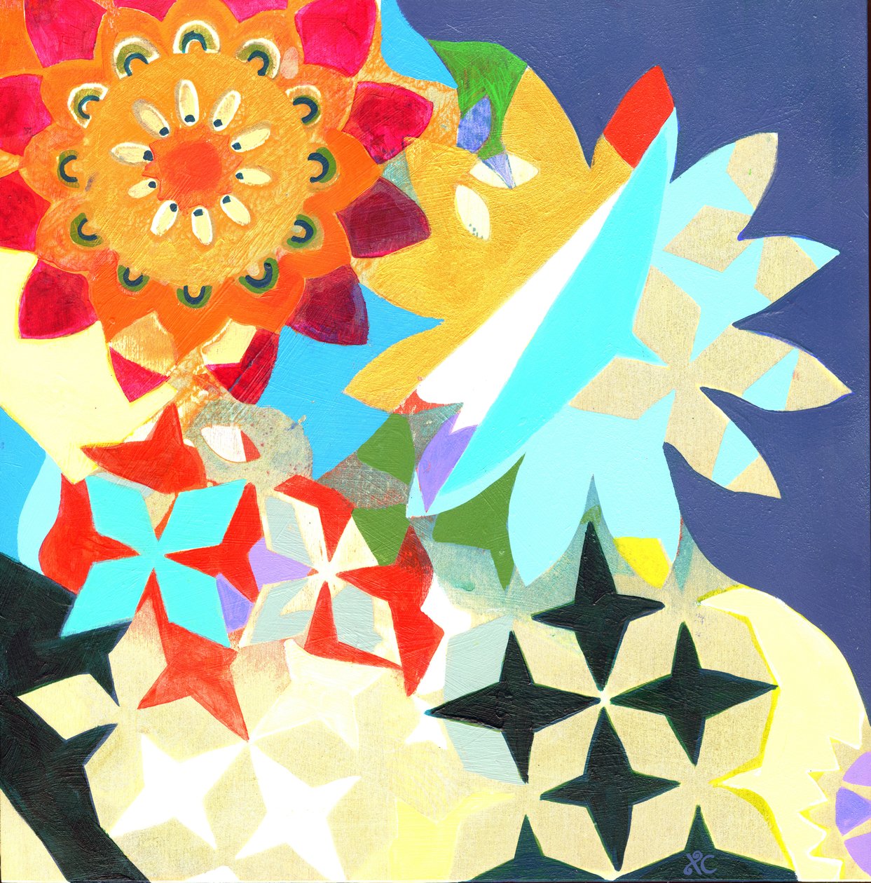 Meditation 36, ca. 2017 (akryl på panel) af Christina Saj