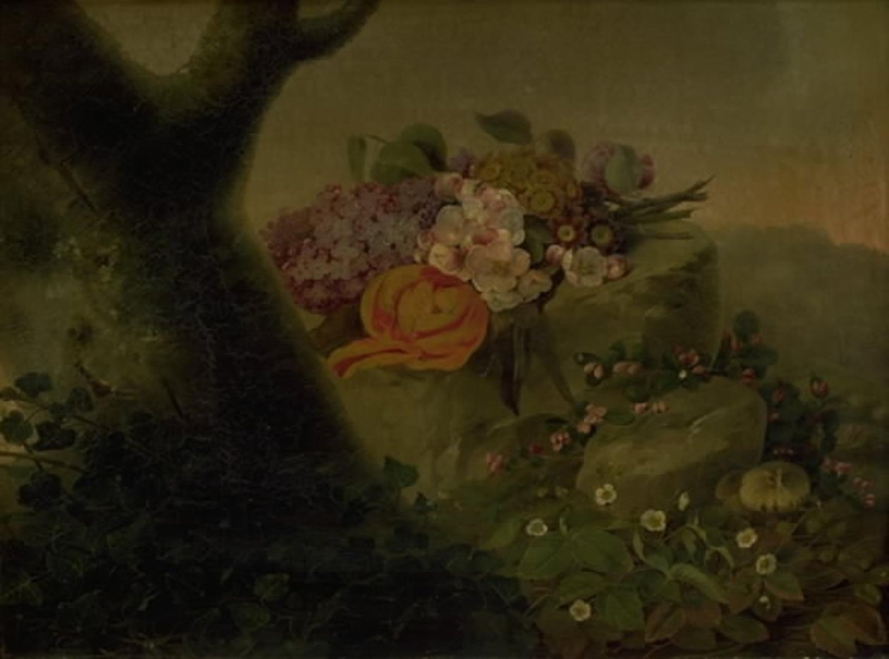 Blomster på en sten af Christine Løvmand