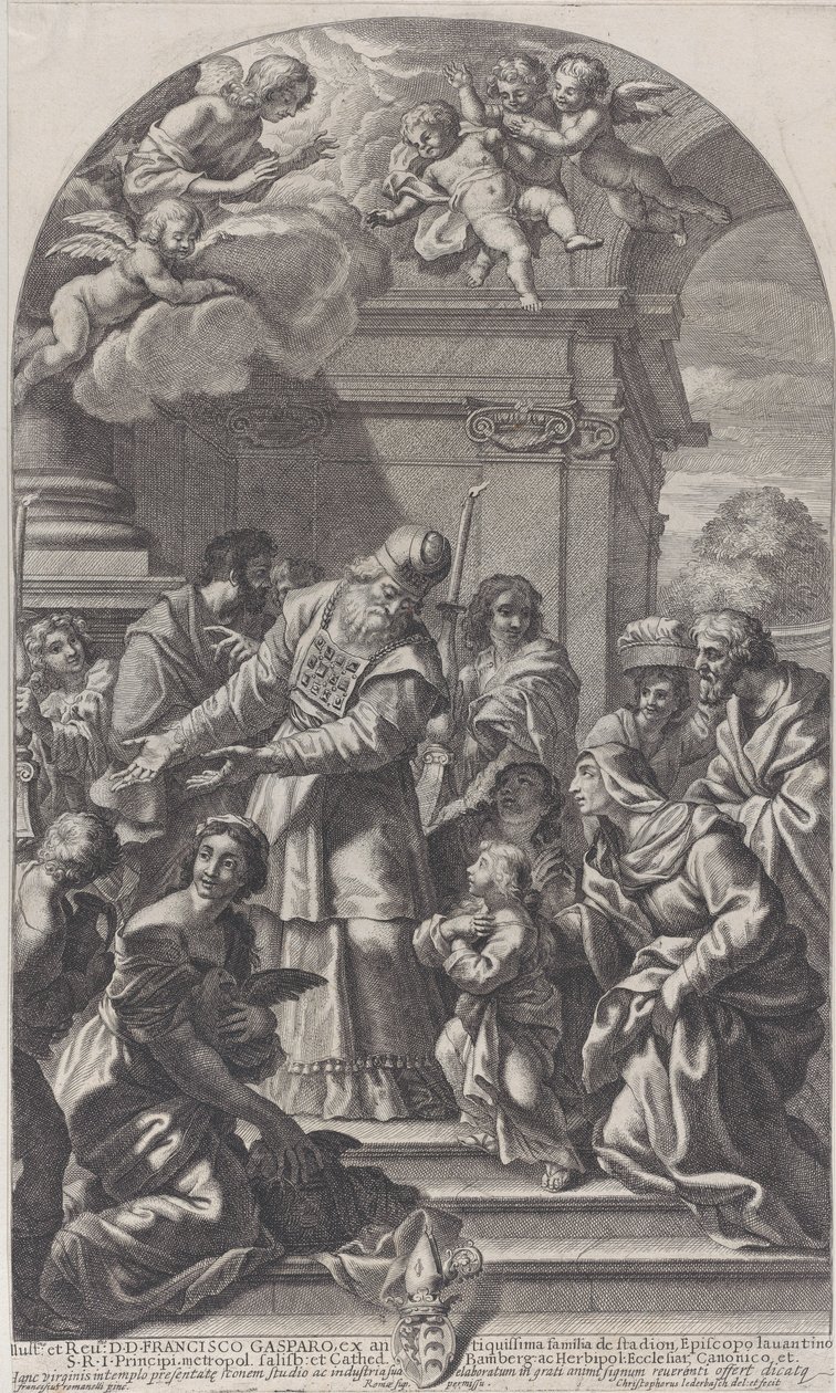Præsentationen af Jomfruen i templet, 1670-80. af Christof Lederwasch