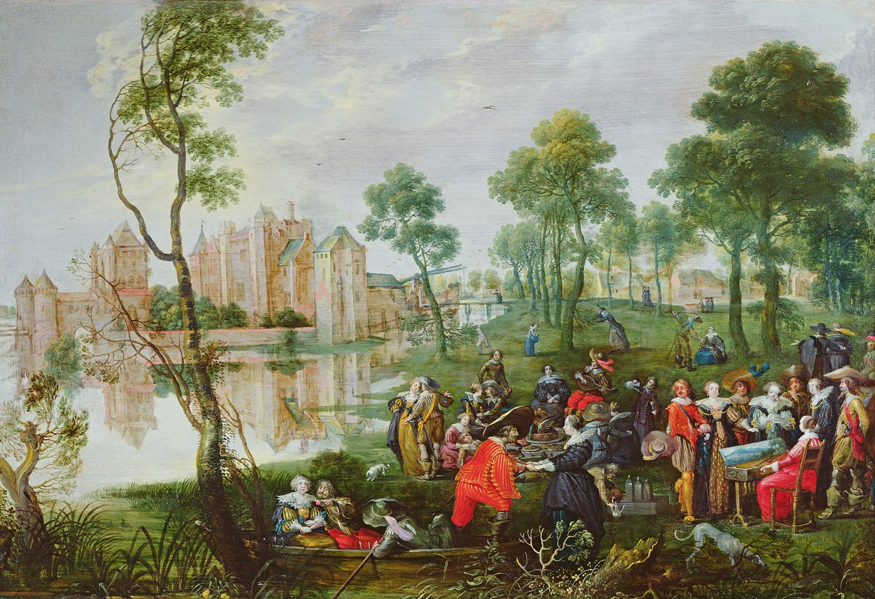 Picnic i en park af Christoffel Jacobsz van der Lamen