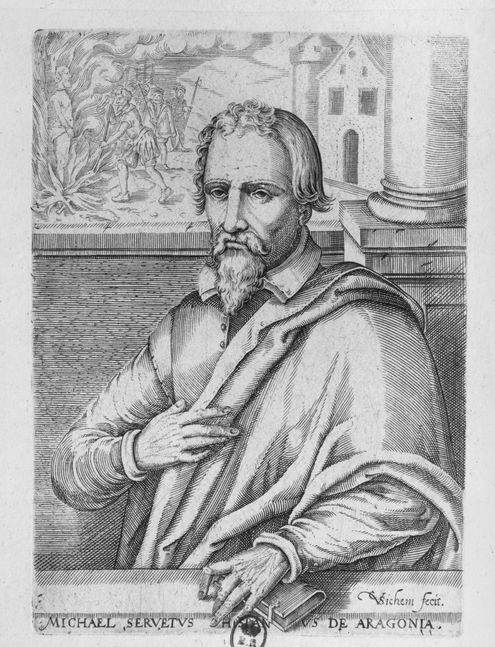 Michael Servetus (1511-53) af Christoffel van the Elder Sichem