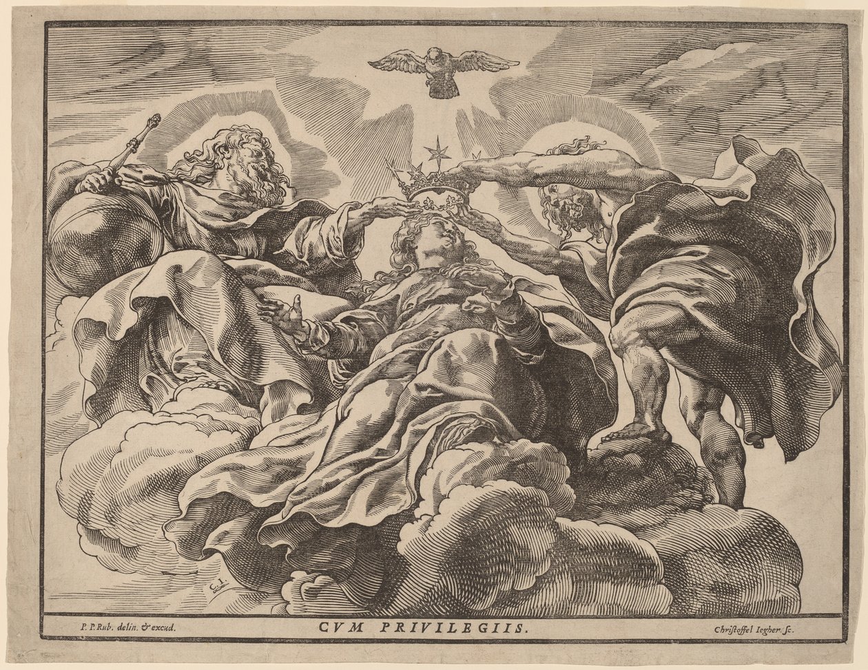 Jomfruens kroning af Christoffel Jegher after Sir Peter Paul Rubens