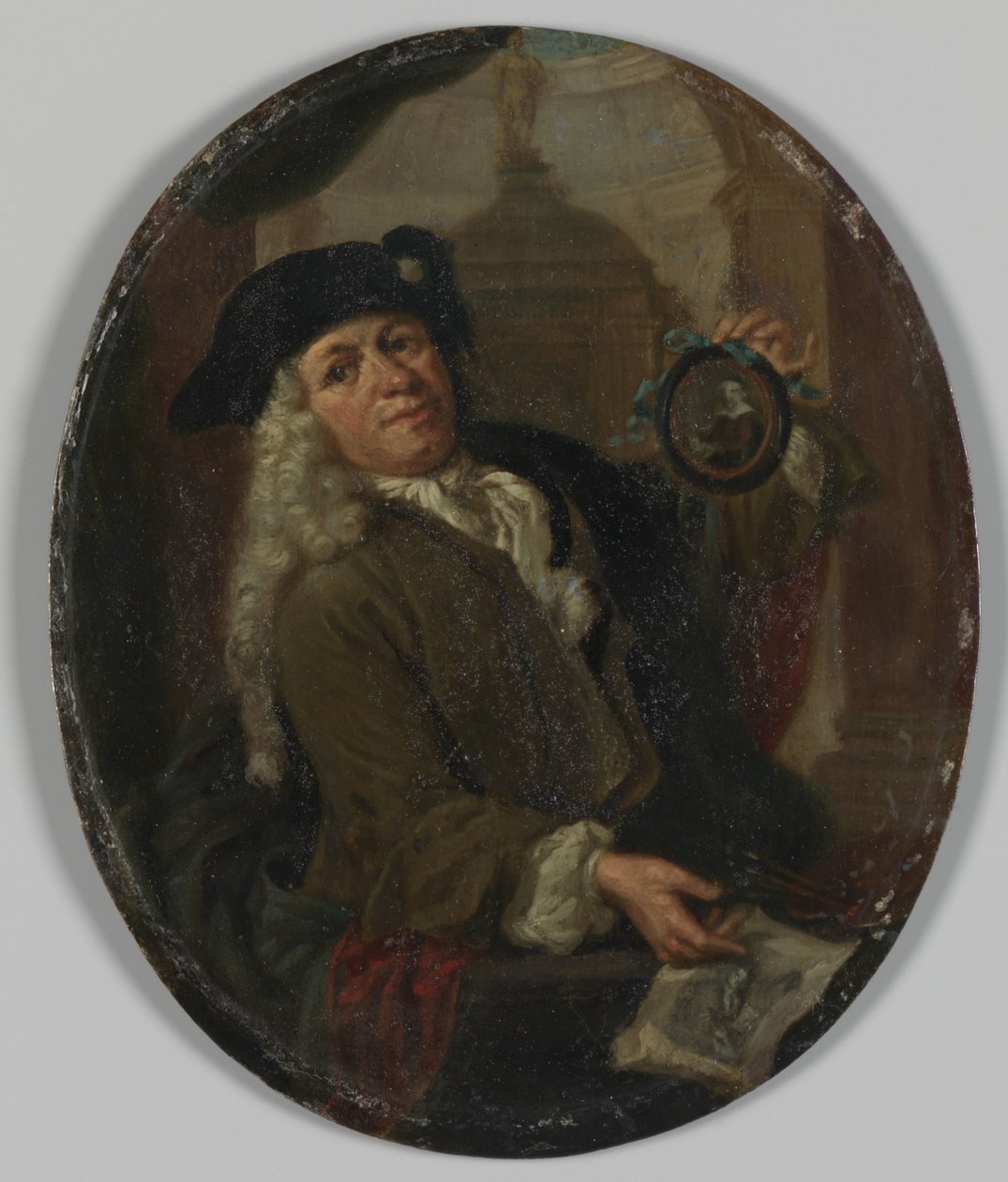 Portræt af Arnoud van Halen (1673-1732). Maler, trykkeri, digter og samler i Amsterdam af Christoffel Lubienitzki (copy after)