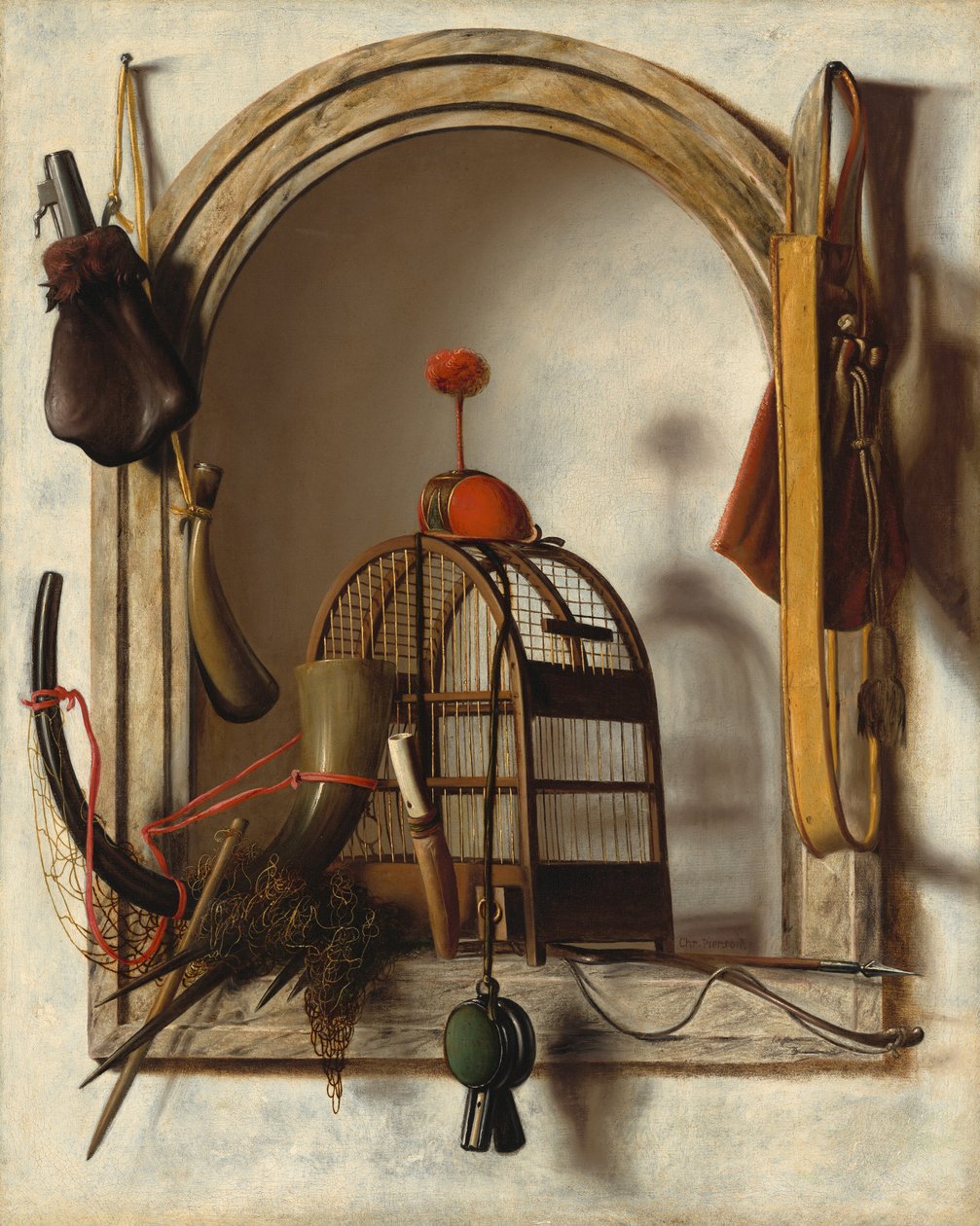 Niche med Falconry Gear af Christoffel Pierson