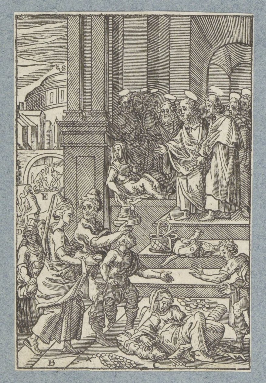 Ananias og Saffira af Christoffel van Sichem (II)