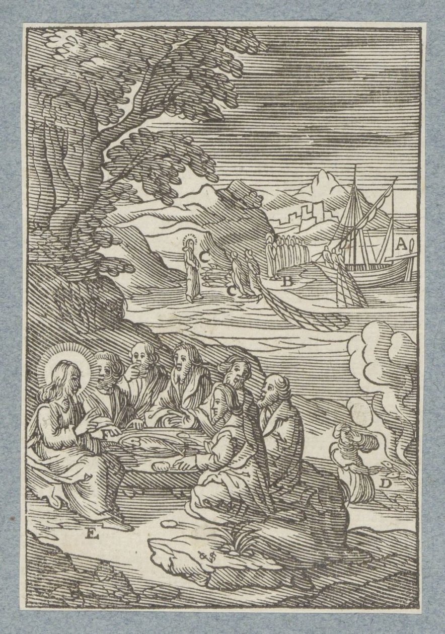 Kristus giver himlens nøgler til Peter af Christoffel van Sichem (II)