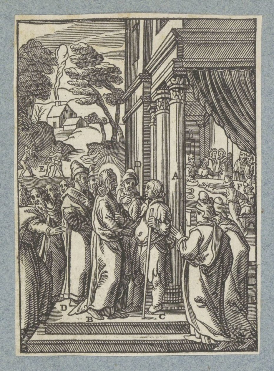 Kristus helbreder en mand med vattersot på sabbatten af Christoffel van Sichem (II)