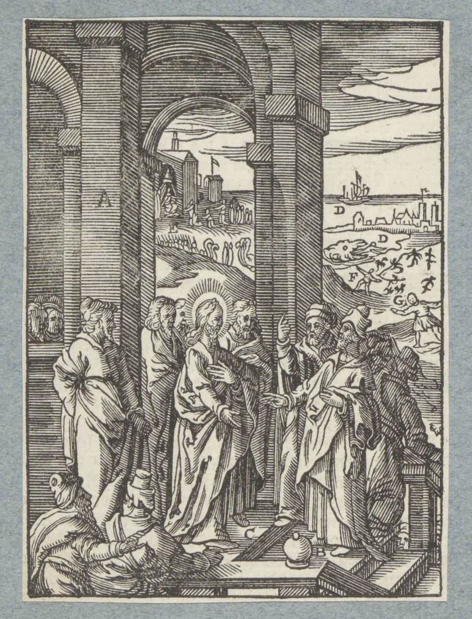 Farisæerne og de skriftkloge beder om et tegn på Kristus af Christoffel van Sichem (II)