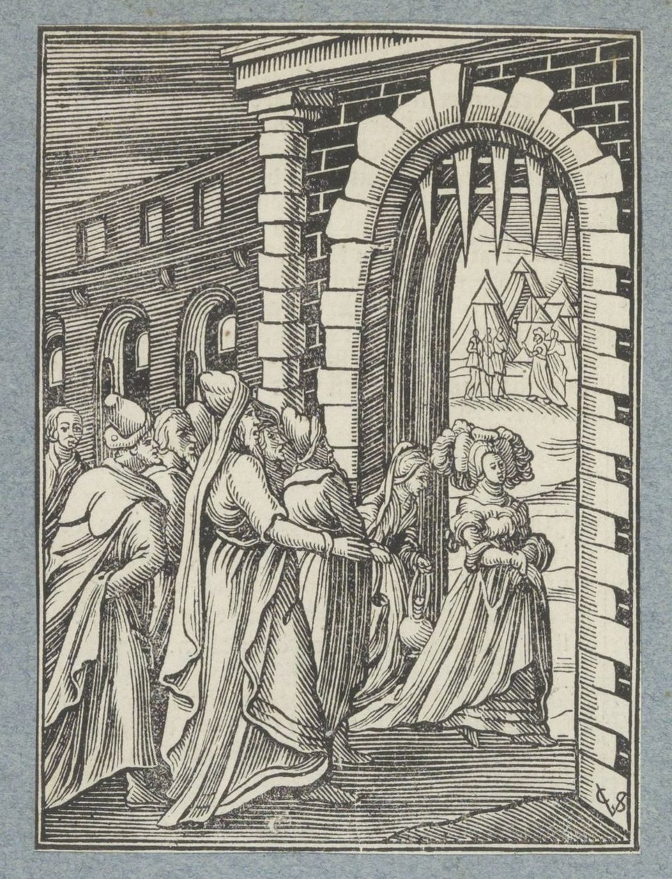Judith og hendes tjenestepige på vej til Holofernes af Christoffel van Sichem (II)