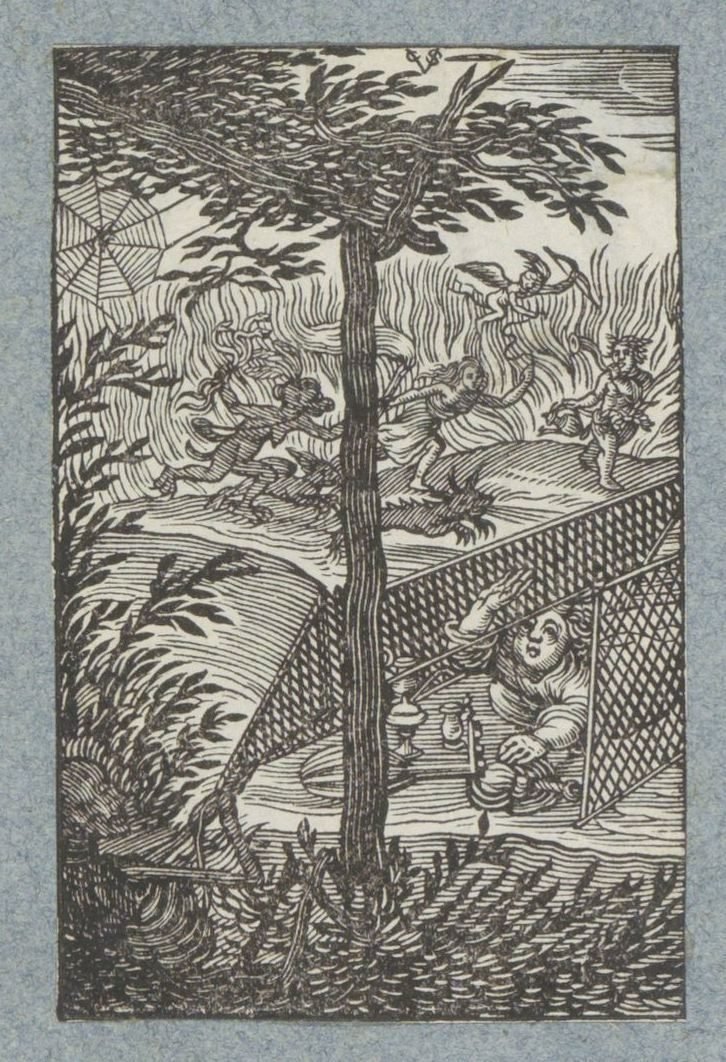 Barn fanget i Dødens net Pia Desideria (serietitel) af Christoffel van Sichem (II)