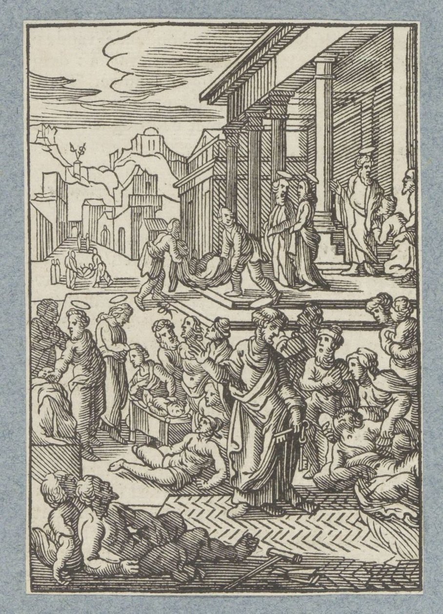 Peter helbreder de syge med sin skygge af Christoffel van Sichem (II)