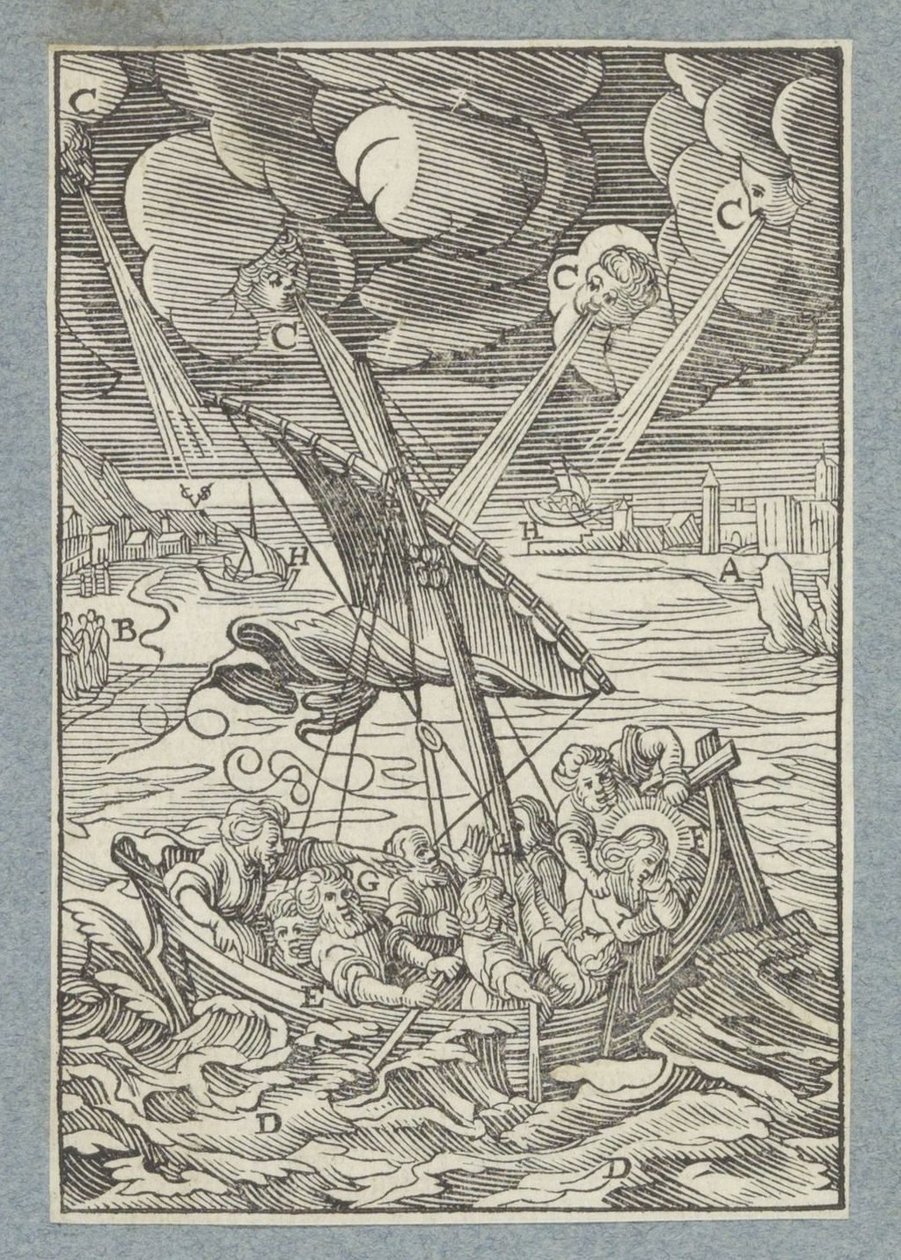 Storm på Genesaret Sø af Christoffel van Sichem (II)